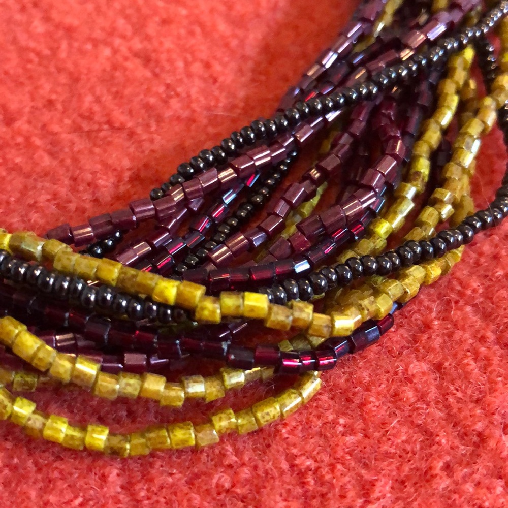 Multi strand beaded necklace
